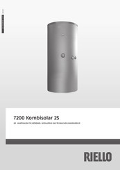 Riello KOMBISOLAR 430 2S Anleitungen Für Betreiber, Installateur Und Technischer Kundenservice