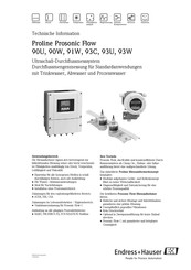 Endress+Hauser Proline Prosonic Flow 93W Technische Information