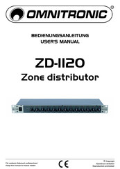 Omnitronic ZD-1120 Bedienungsanleitung