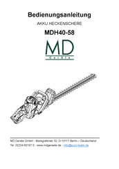 MD MDH40-58 Bedienungsanleitung