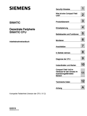 Siemens SIMATIC CFU DIQ Inbetriebnahmehandbuch