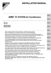 Daikin VRV III System series Installationsanleitung