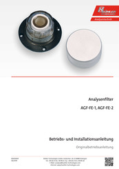 Bühler technologies AGF-FE-1 Betriebs Und Installationsanleitung
