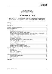 Reer ADMIRAL AX BK Montage-, Betriebs- Und Wartungsanleitung