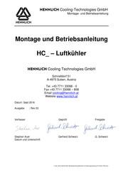 Hennlich HCA Montage- Und Betriebsanleitung