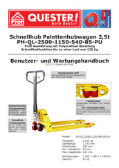 Quester PH-QL-2500-1150-540-85-PU Benutzer- Und Wartungshandbuch