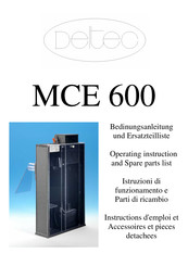 Deltec MCE 600 Bedinungsanleitung Und Ersatzteilliste