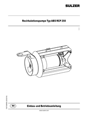 Sulzer ABS RCP 250 Einbau- Und Betriebsanleitung