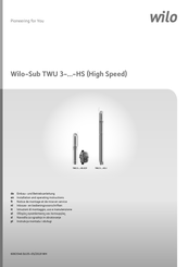 Wilo Wilo-Sub TWU 3-...-HS series Einbau- Und Betriebsanleitung