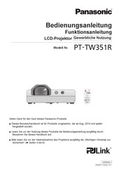 Panasonic PT-TW351R Bedienungsanleitung