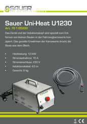 Sauer Uni-Heat U1230 Gebrauchsanweisung