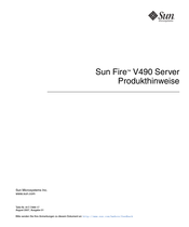 Sun Fire V490 Produkthinweise
