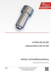 Bühler technologies AGF-VA-350 Betriebs Und Installationsanleitung