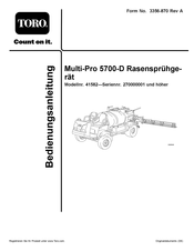 Toro Multi-Pro 5700-D Bedienungsanleitung
