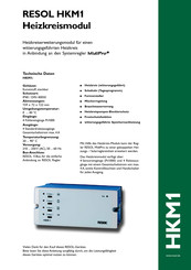 Resol HKM1 Montage- Und Bedienungsanleitung