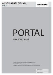 Siegenia PORTAL PSK 200-Z PLUS Anschlaganleitung