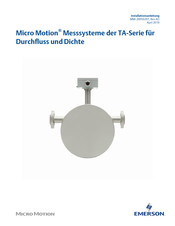 Emerson Micro Motion TA Serie Installationsanleitung