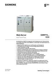 Siemens Web-Server OZW772 series Bedienungsanleitung