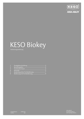 KESO Biokey Bedienungsanleitung