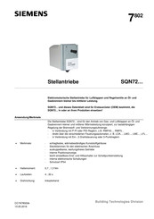 Siemens SQN72.6C4A20 Kurzanleitung