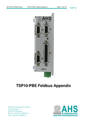 AHS Antriebstechnik TSP10-PBE Bedienungsanleitung