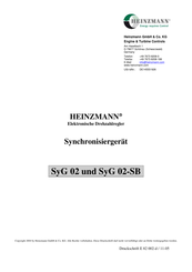 Heinzmann SyG 02-SB Bedienungsanleitung