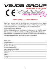 VAJDA GROUP Lotus Spas Serie Handbuch