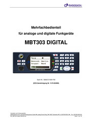 RADIODATA MBT303 DIGITAL Handbuch
