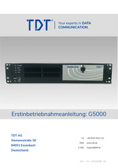 TDT G5000 Serie Erstinbetriebnahmeanleitung