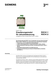 Siemens RXC41.5 Bedienungsanleitung