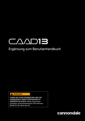 Cannondale CAAD13 Ergänzung Zum Benutzerhandbuch