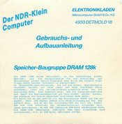 NDR DRAM 128k Gebrauchs- Und Aufbauanleitung