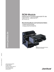 janitza 96-PA-RCM-EL Benutzerhandbuch Und Technische Daten