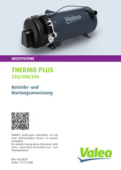Valeo THERMO PLUS 230 Betriebs- Und Wartungsanweisung