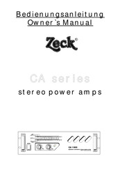 Zeck CA series Bedienungsanleitung