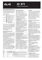 Eliwell ID 971 Kurzanleitung