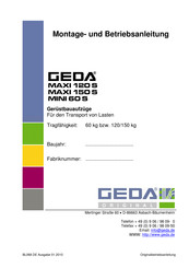 GEDA MAXI 120 S Montage- Und Betriebsanleitung