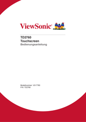 Viewsonic TD2760 Bedienungsanleitung