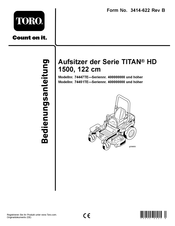 Toro TITAN HD 1500 series Bedienungsanleitung