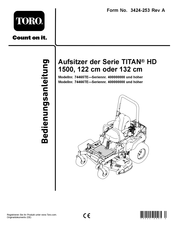 Toro TITAN HD 1500 74465TE Bedienungsanleitung