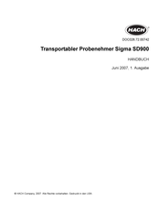 Hach Sigma SD900 Handbuch