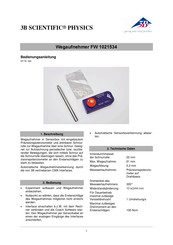3B SCIENTIFIC PHYSICS FW 1021534 Bedienungsanleitung