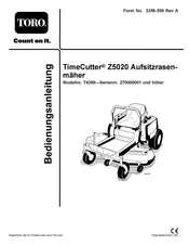 Toro TimeCutter Z5020 74399 Bedienungsanleitung