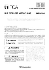 Toa WM-4200 Bedienungsanleitung