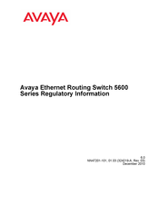 Avaya 5698TFD-PWRDC Vorschriften