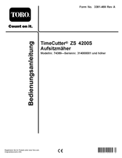 Toro TimeCutter ZS 4200S 74389 Bedienungsanleitung