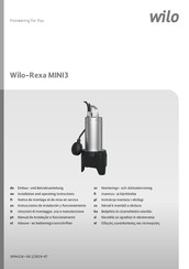 Wilo Rexa MINI3 serie Einbau- Und Betriebsanleitung