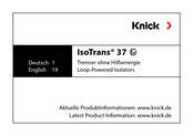 Knick IsoTrans 37 Bedienungsanleitung