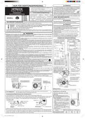 Hitachi RAC-35WXB Installationsanleitung