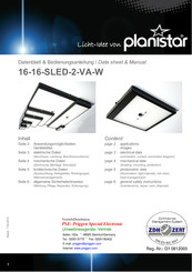 Planistar 16-16-SLED-2-VA-W Datenblatt & Bedienungsanleitung